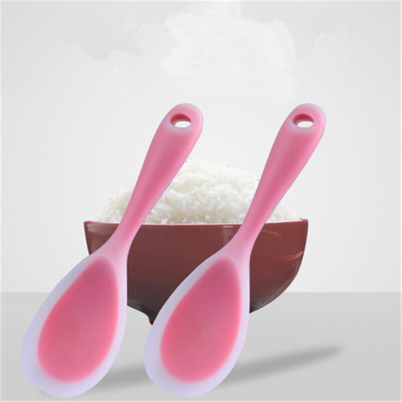 Silicone Rice Spoon Heat Resistant Sushi Scoop Paddle Meal Spoon Kitchen Tools Tableware Flat Rice Scoop kitchen accessories